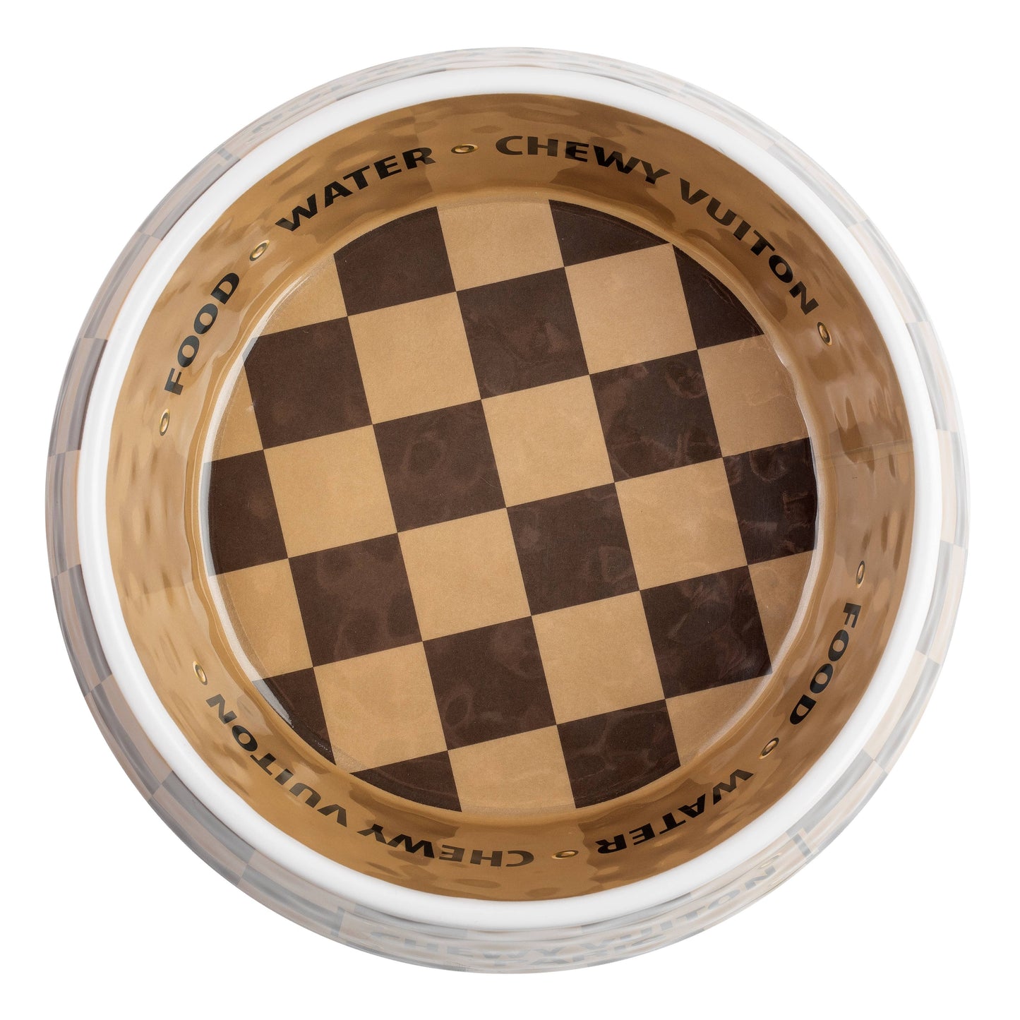 Checker Chewy Vuitton Bowl - 3 Sizes!! Dog Bowls