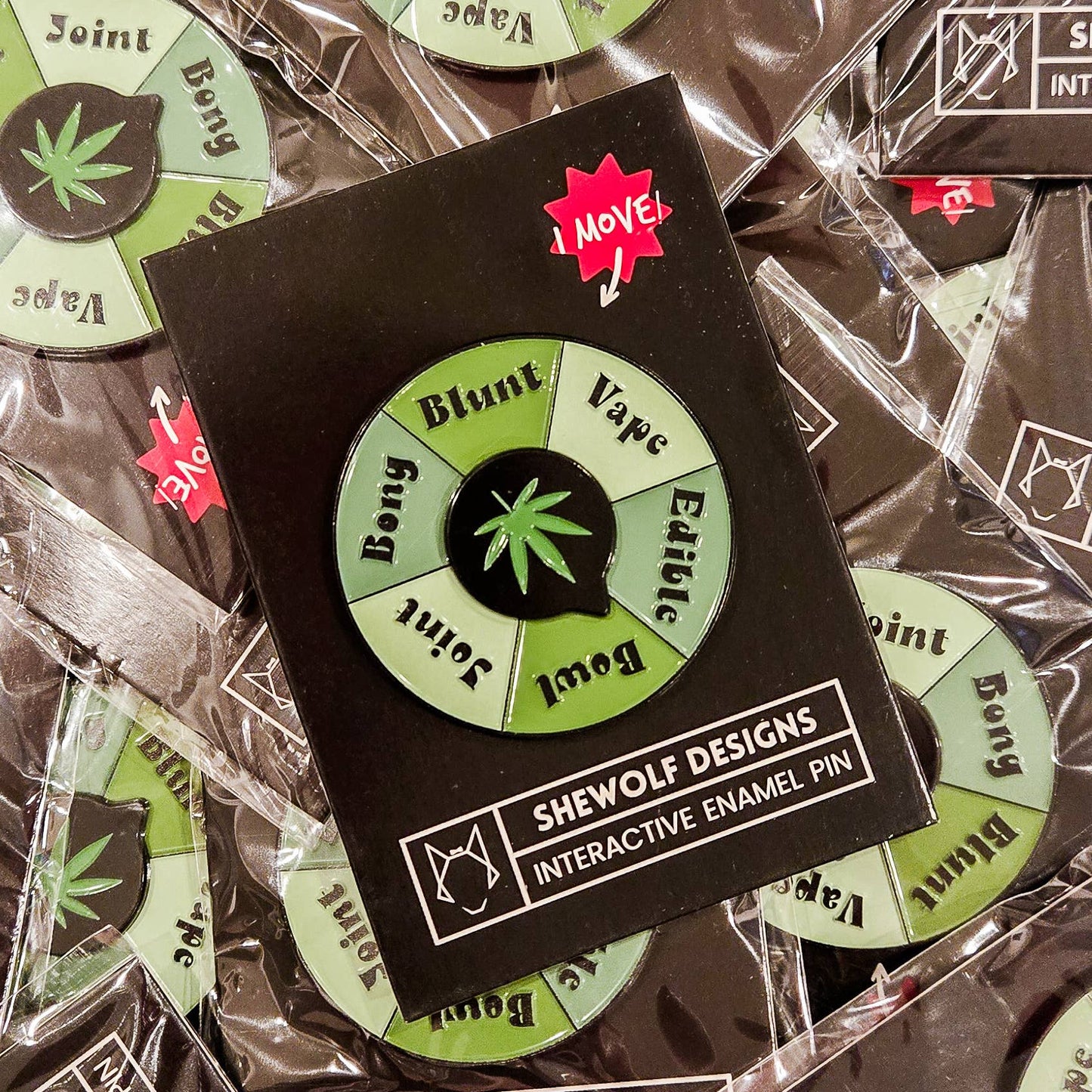 Weed Enamel Pin | 420 Accessory Interactive Spinner Pin