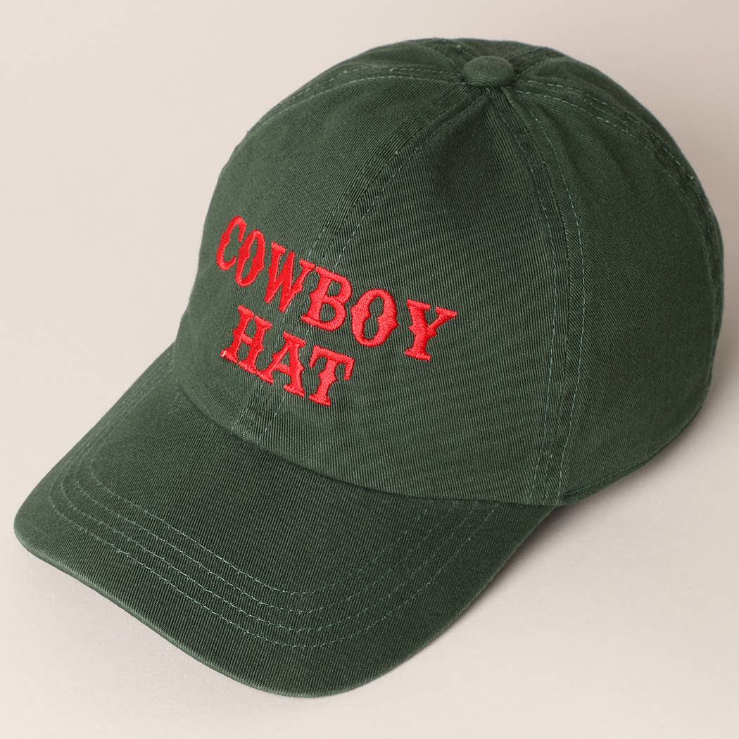 Cowboy Hat Text Embroidered Baseball Cap