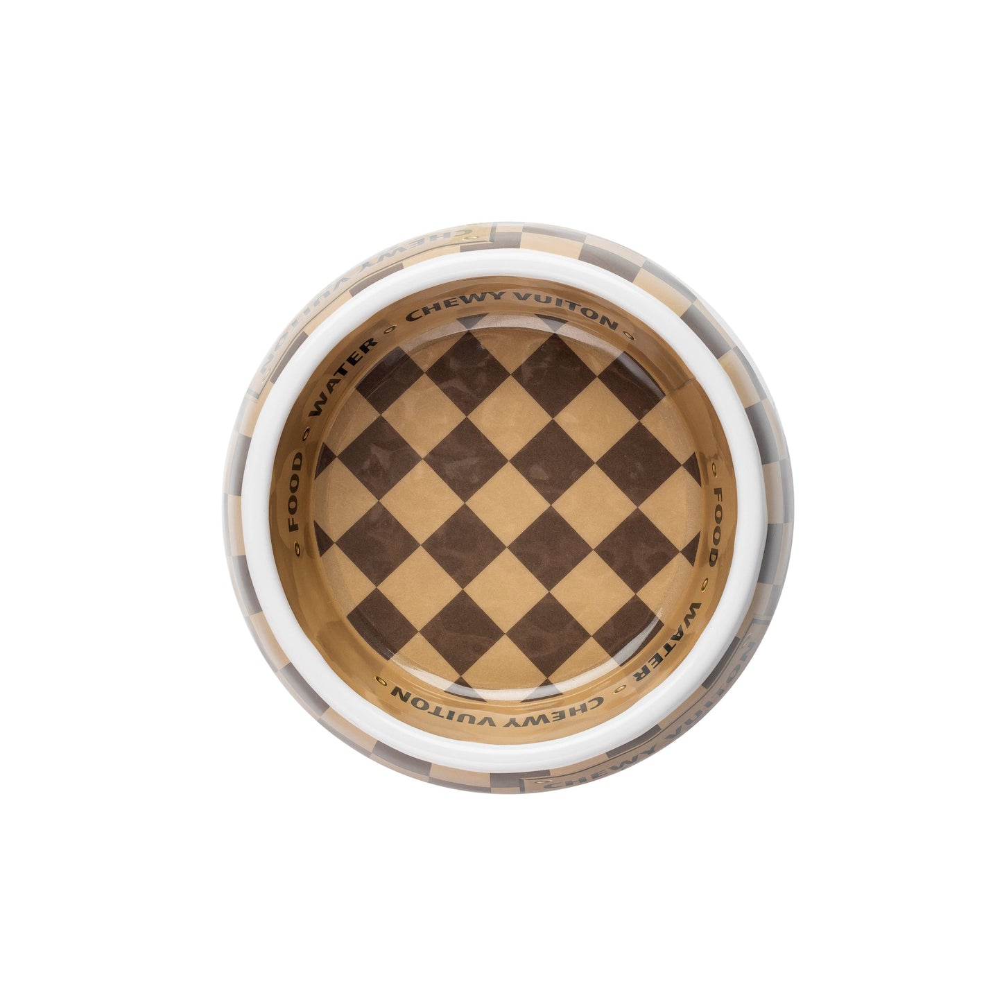 Checker Chewy Vuitton Bowl - 3 Sizes!! Dog Bowls