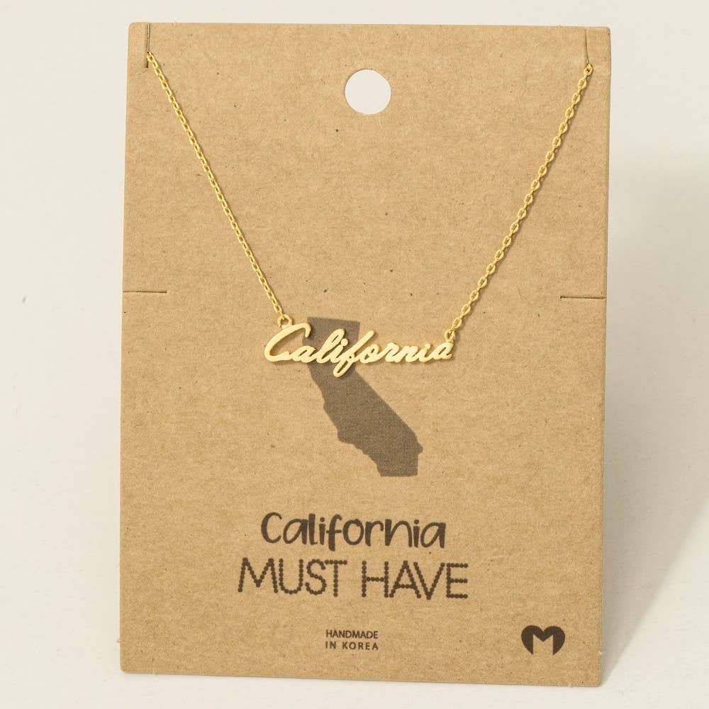 California Handwritten Pendant Necklace