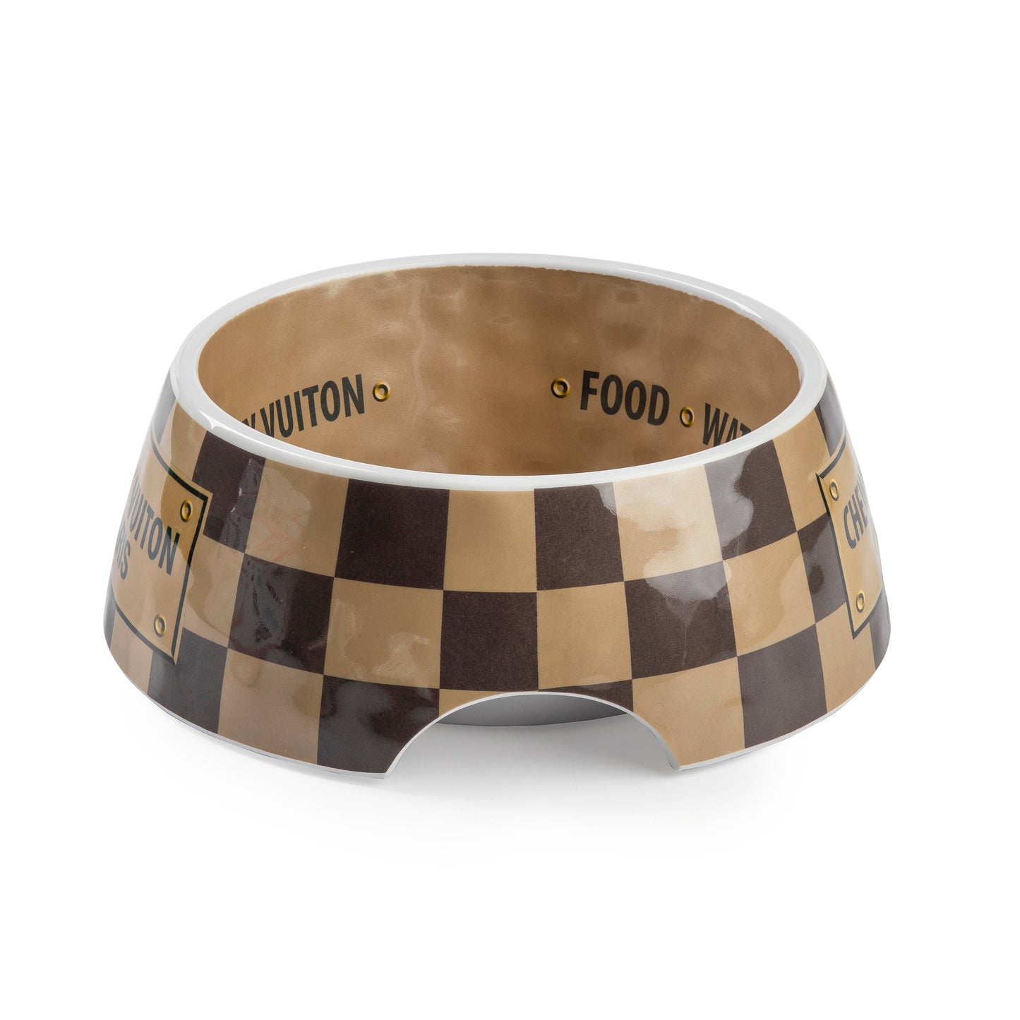 Checker Chewy Vuitton Bowl - 3 Sizes!! Dog Bowls