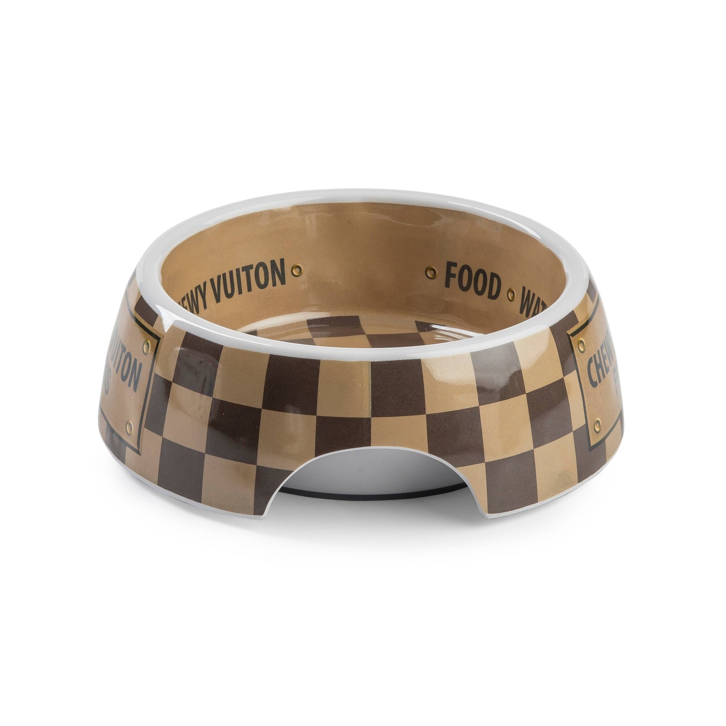 Checker Chewy Vuitton Bowl - 3 Sizes!! Dog Bowls