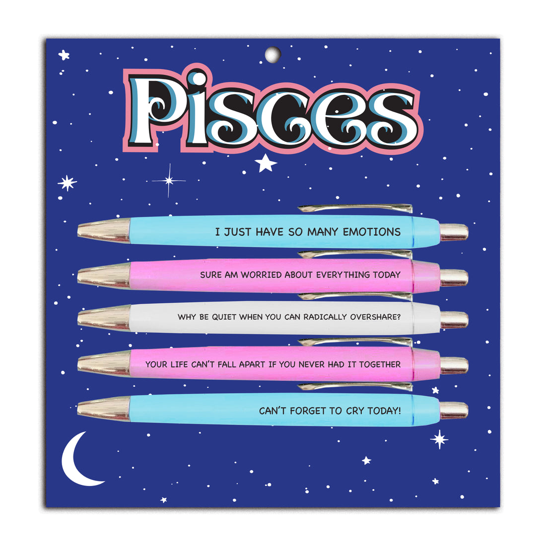 Pisces Pen Set (astrology, zodiac, funny, gift, friend, pens, stationery)