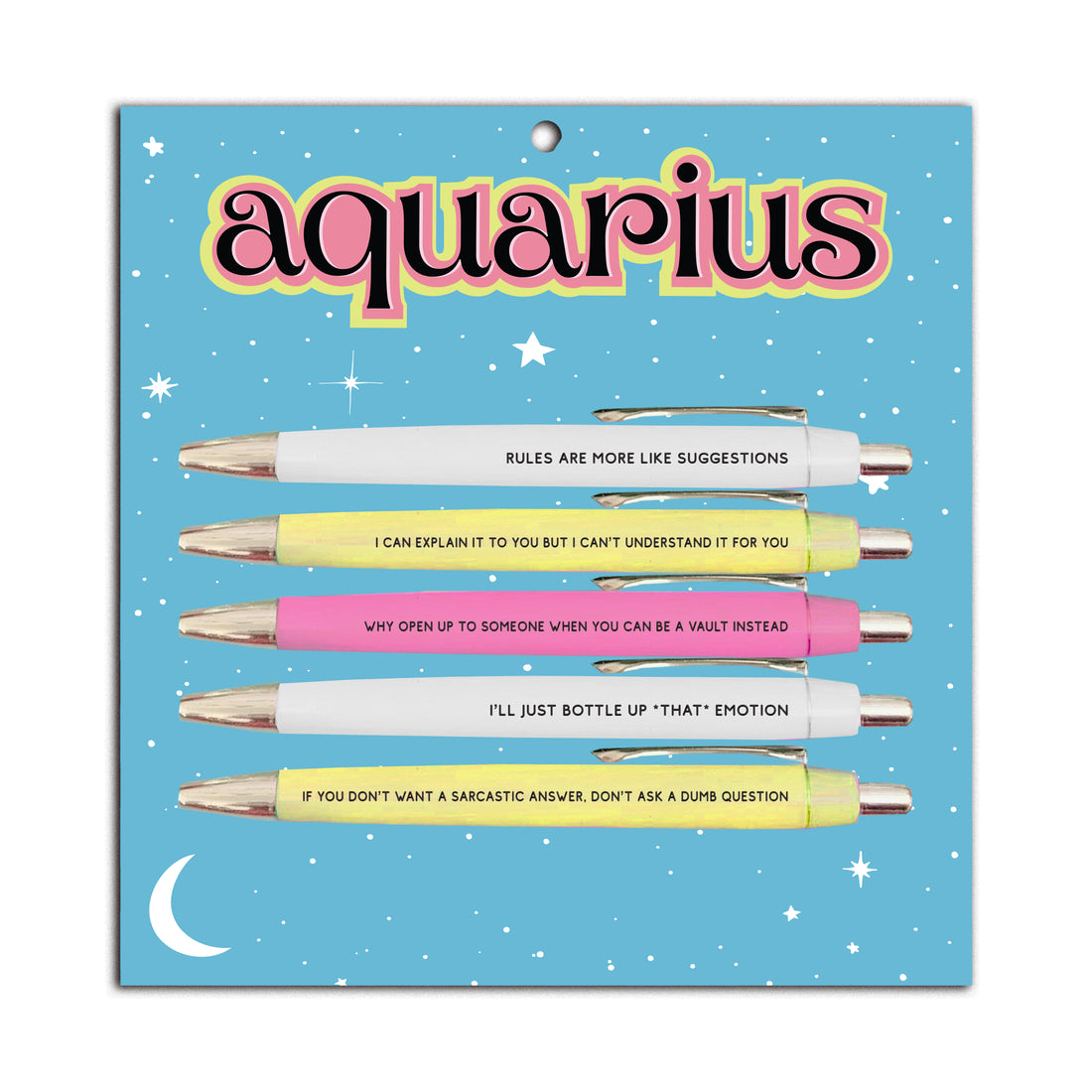 Aquarius Pen Set (astrology, zodiac, funny, gift, friend, spring, pens, stationery)