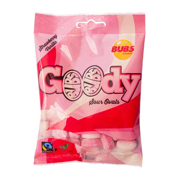 BUBS Godis: Sour Strawberry Vanilla Goody Ovals (3.17oz)