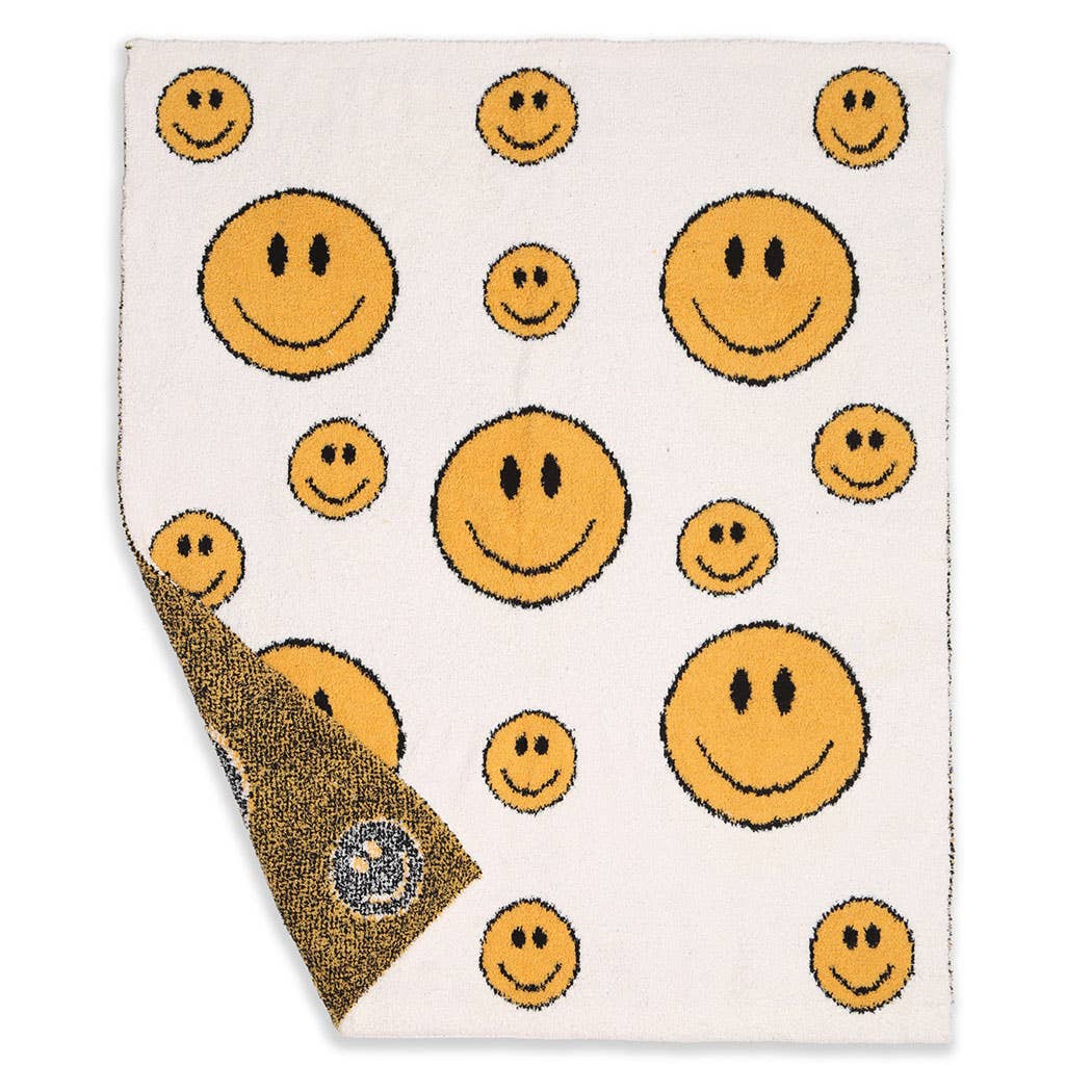 Happy Face Pattern Luxury Soft Throw Blanket