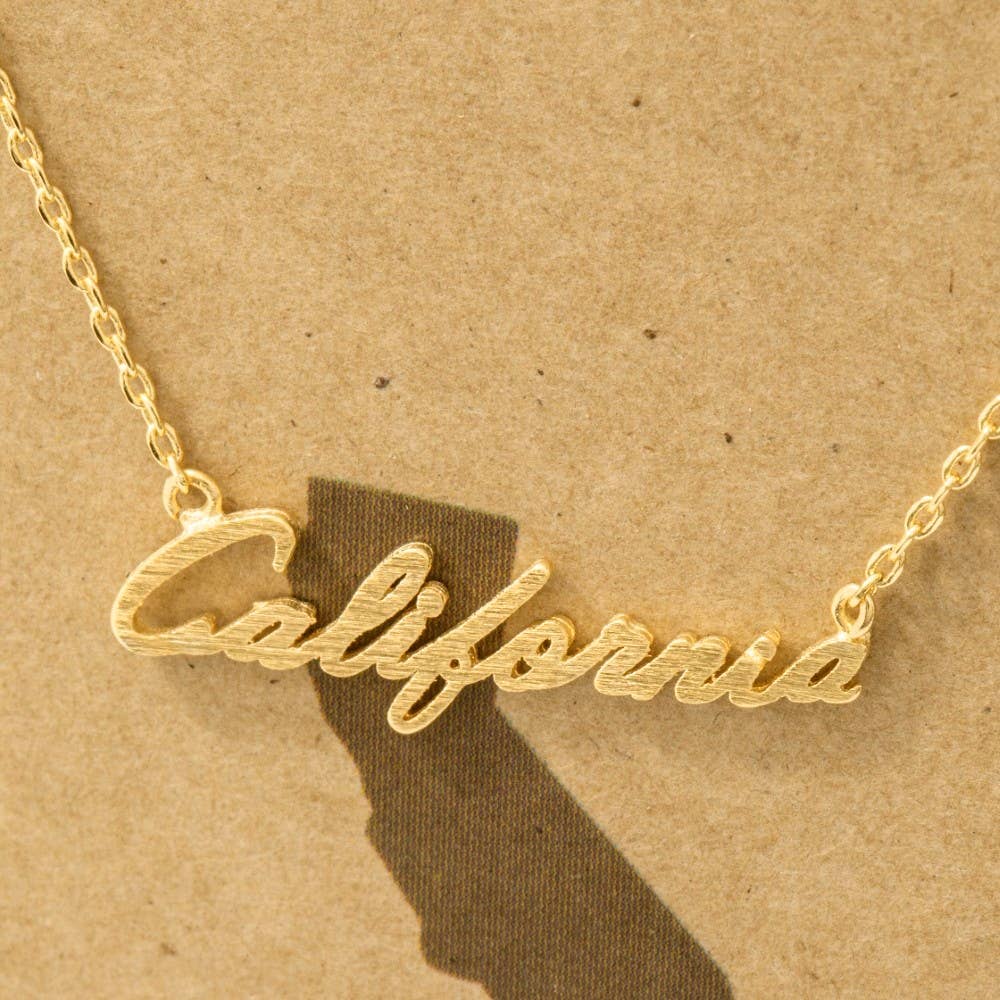 California Handwritten Pendant Necklace