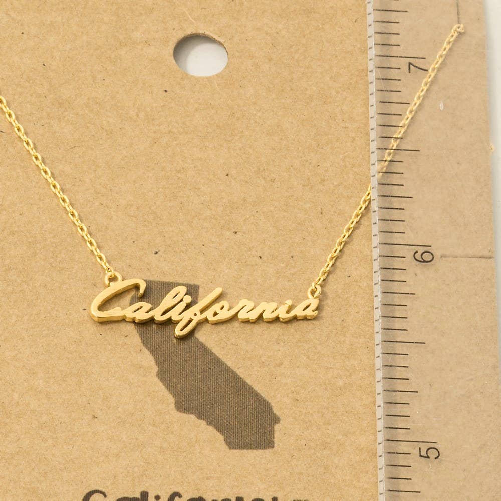 California Handwritten Pendant Necklace