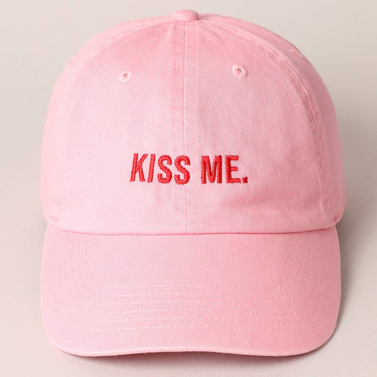 Kiss Me Lettering Embroidered Baseball Cap