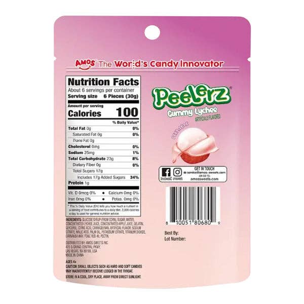 Amos 4D Peelerz Peelable Fruit Gummy Candy (6oz) Multiple Flavors