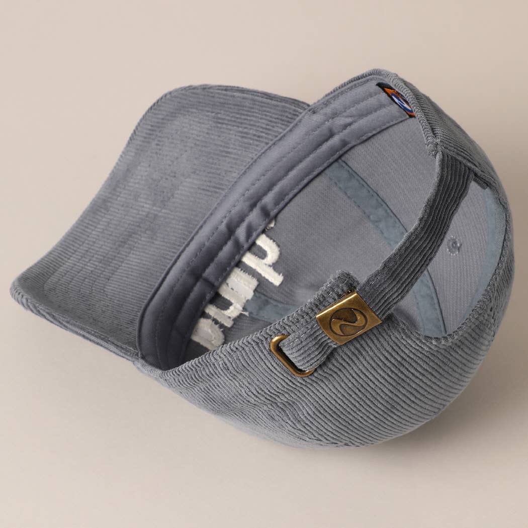 Bruh Lettering Embroidered Corduroy Cap