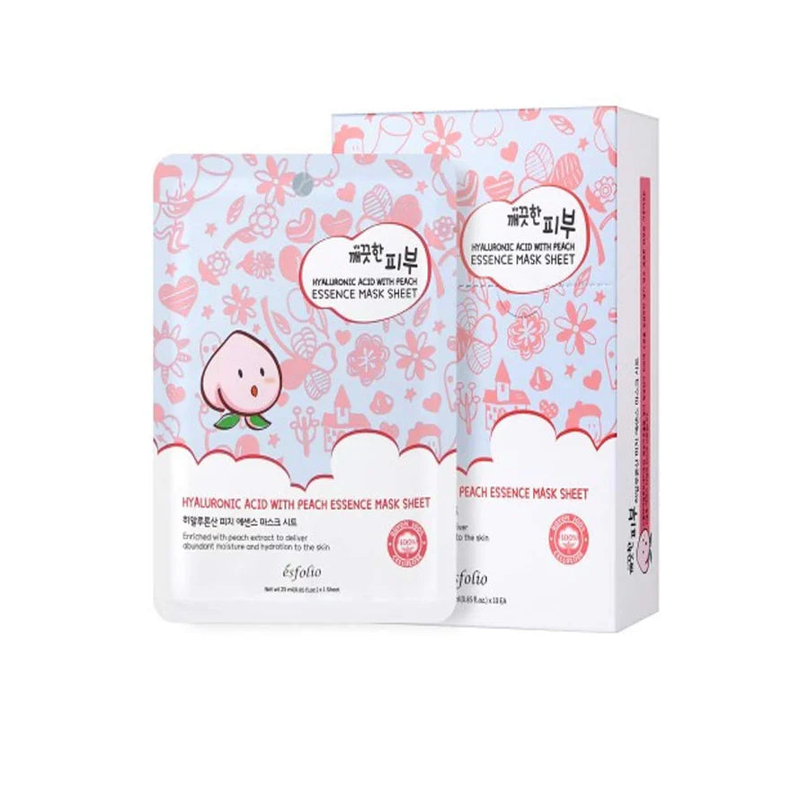 ESFOLIO - HYALURONIC ACID WITH PEACH ASH ESSENCE MASK SHEET
