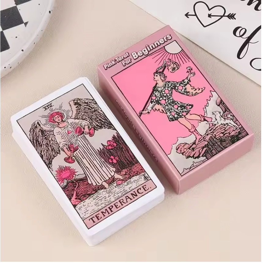 Pink Rider Waite 78pcs Tarot Cards Deck Set for Beginners