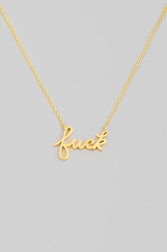 Fuck cursive necklace