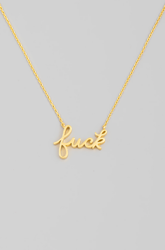 Fuck cursive necklace