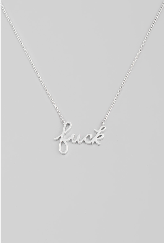 Fuck cursive necklace