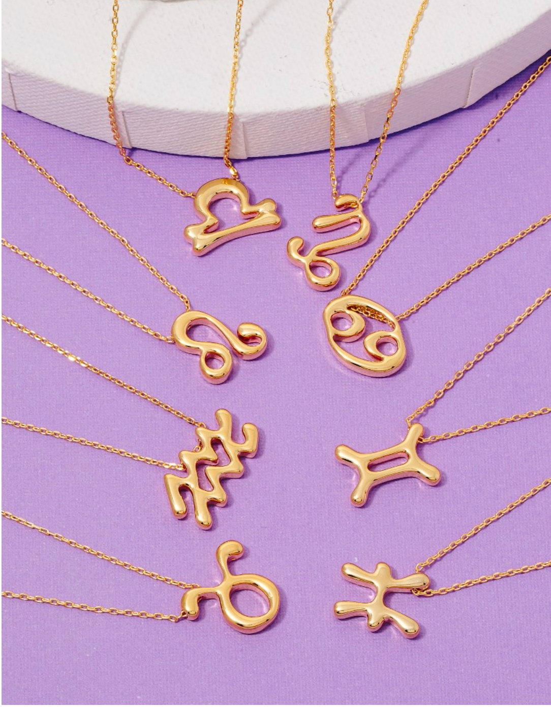Gold Dipped Zodiac Sign Pendant Necklace