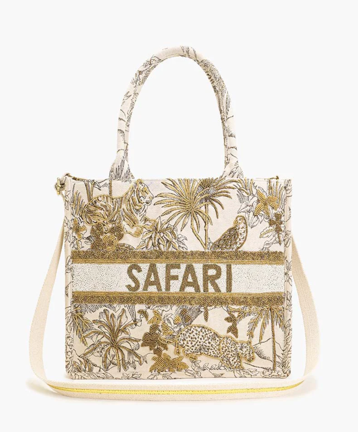 Gold African Safari Embellished Tote