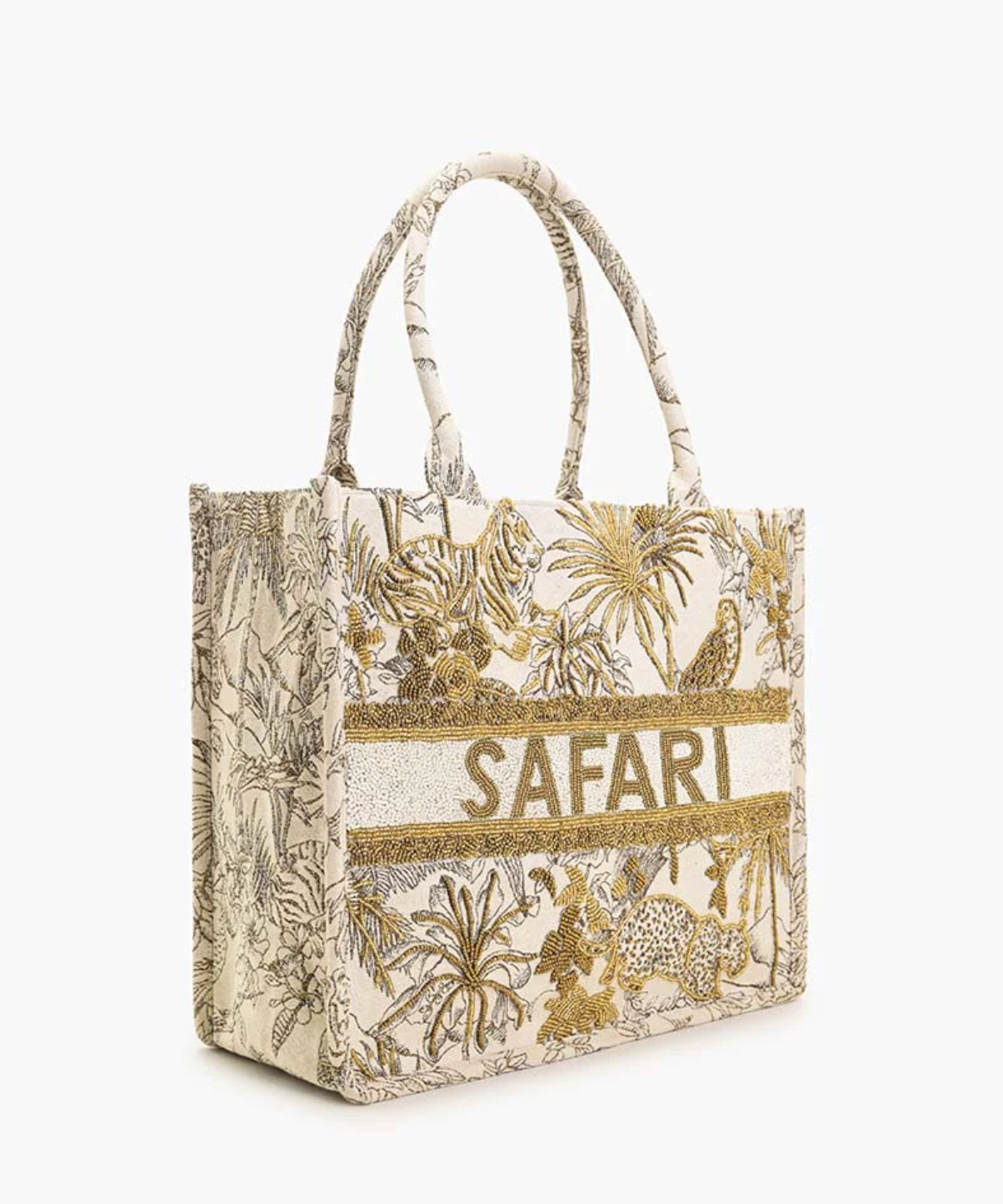 Gold African Safari Embellished Tote
