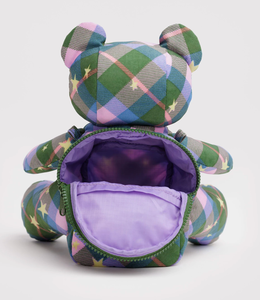 Bear Bag - Green Star Plaid