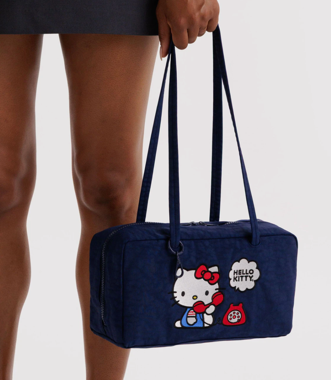 Nylon Bowler Bag - Embroidered Hello Kitty Phone