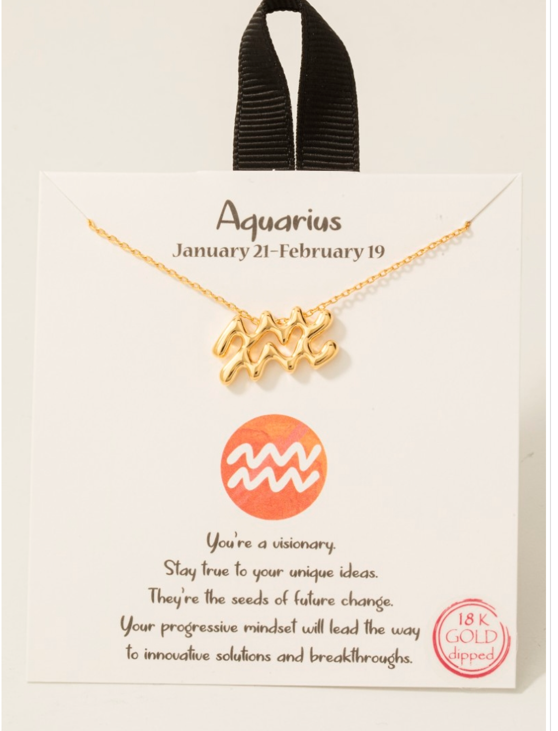 Gold Dipped Zodiac Sign Pendant Necklace