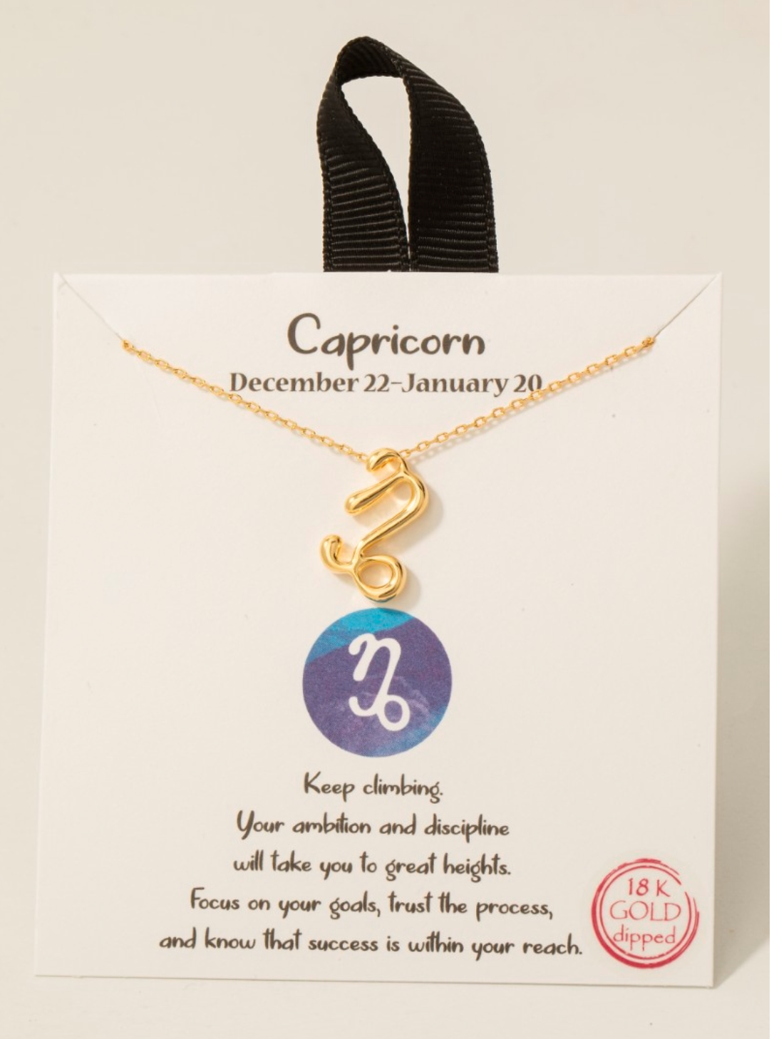 Gold Dipped Zodiac Sign Pendant Necklace
