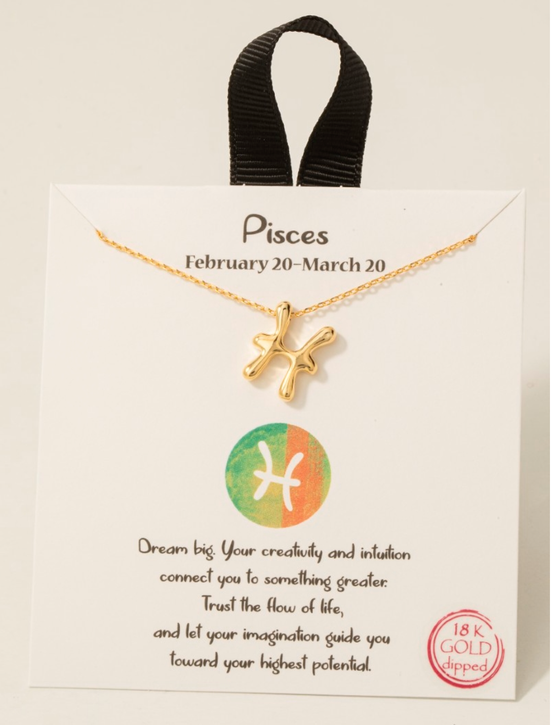 Gold Dipped Zodiac Sign Pendant Necklace