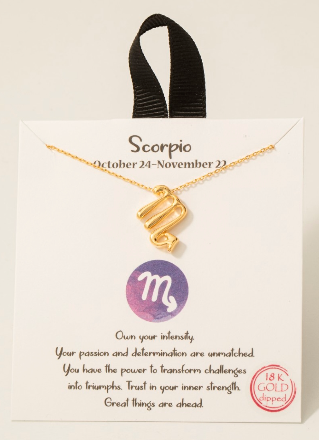 Gold Dipped Zodiac Sign Pendant Necklace