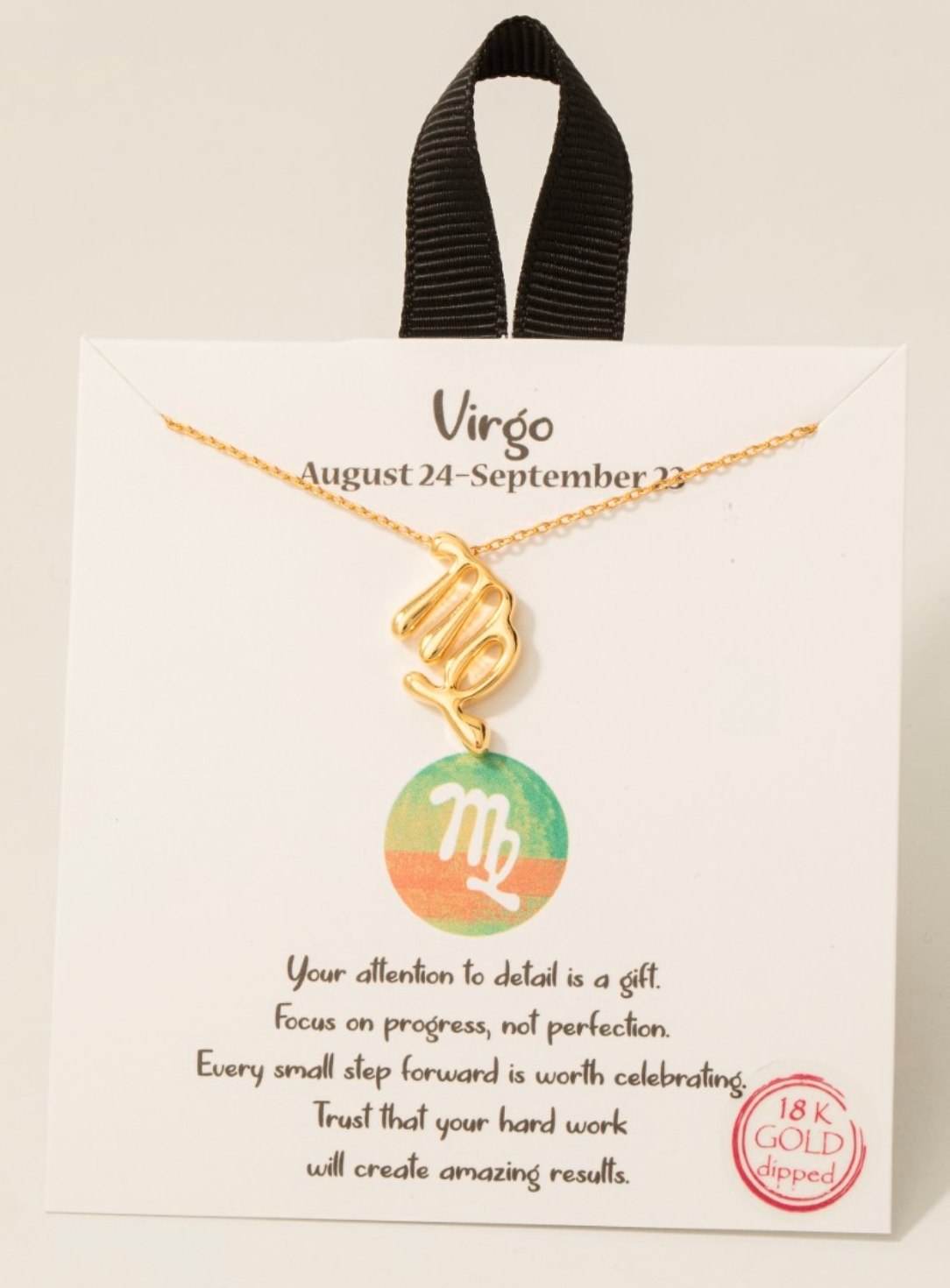 Gold Dipped Zodiac Sign Pendant Necklace