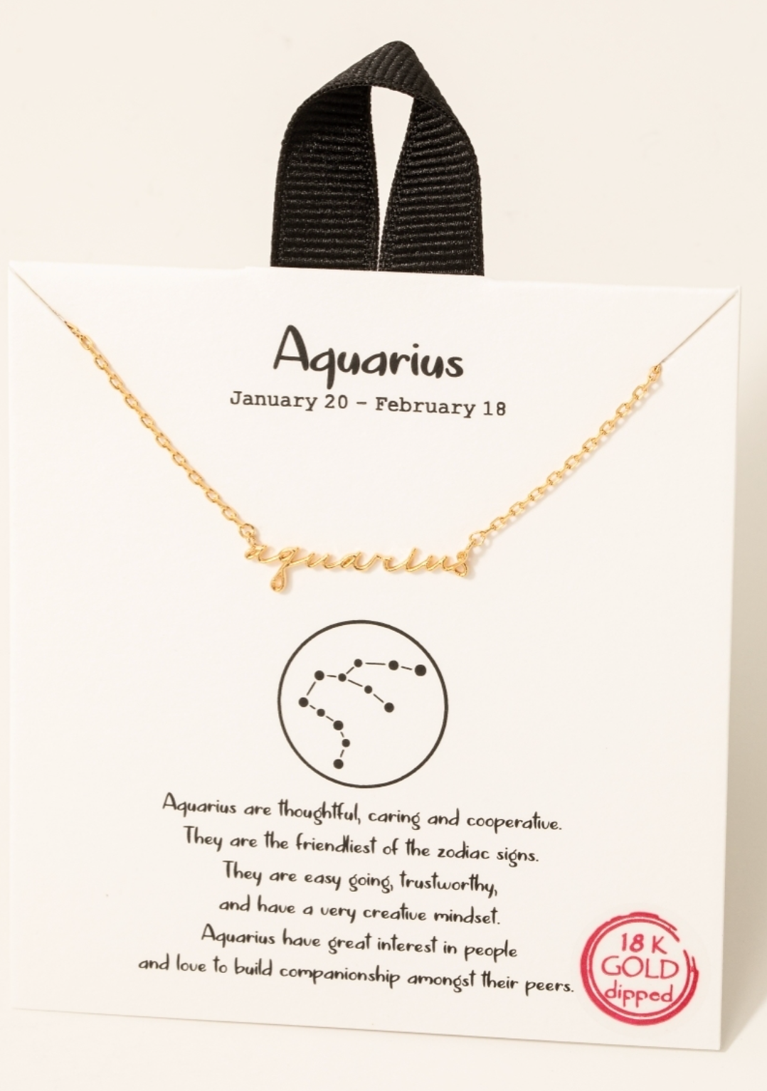Gold Dipped Zodiac Sign Pendant Necklace