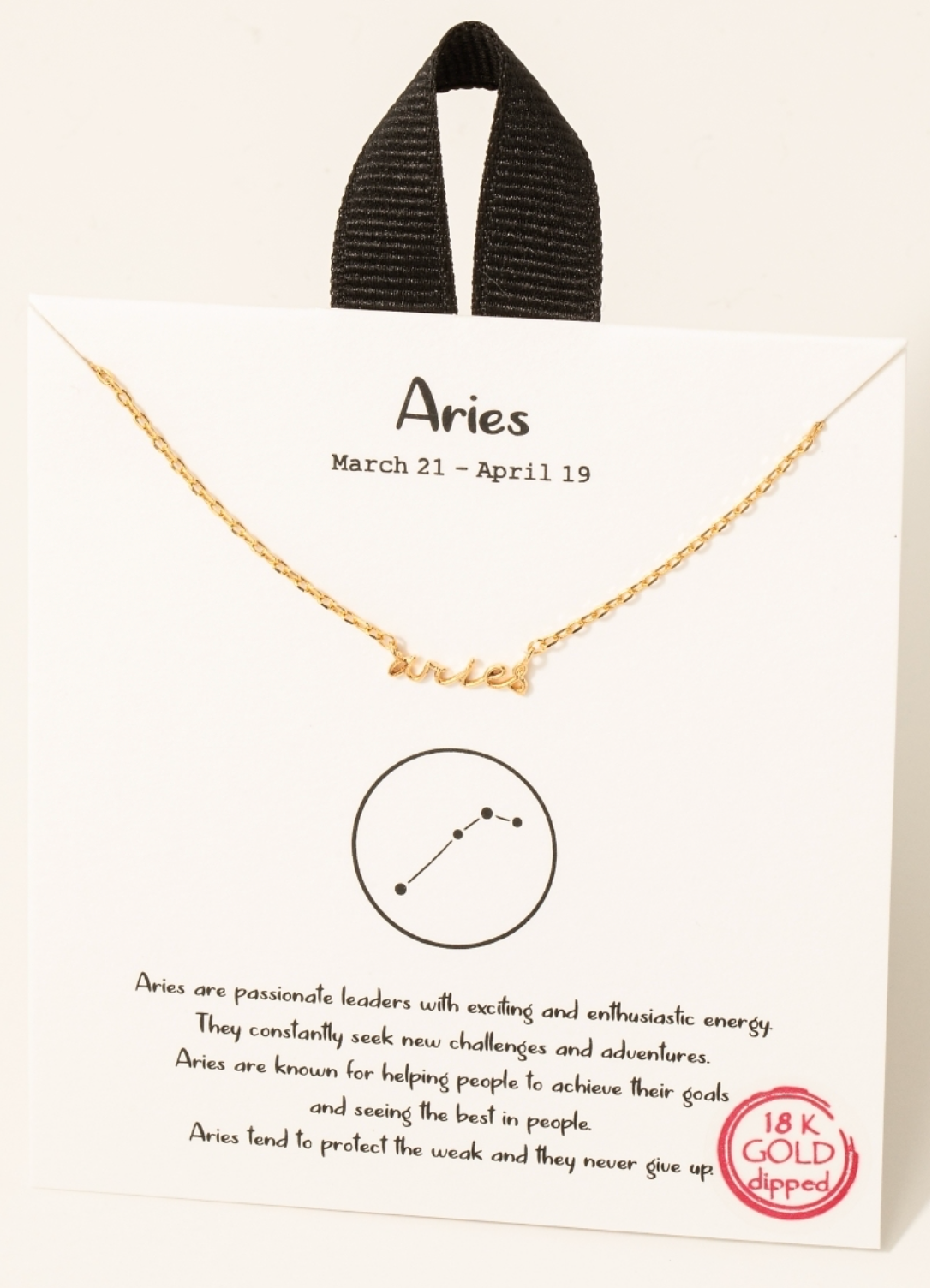 Gold Dipped Zodiac Sign Pendant Necklace