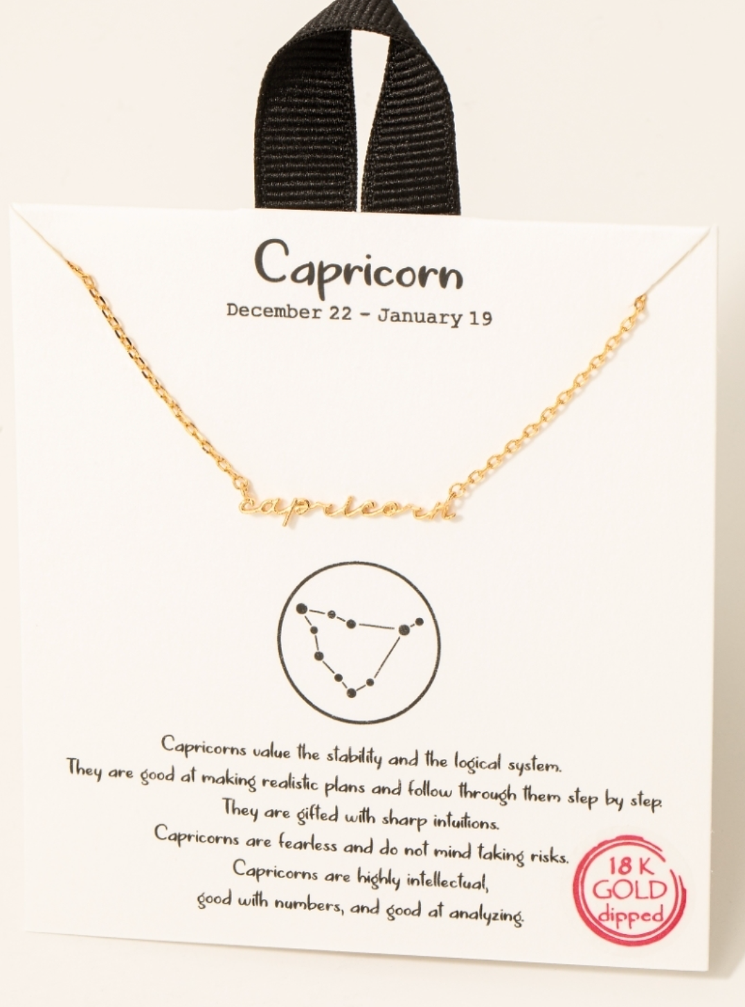 Gold Dipped Zodiac Sign Pendant Necklace