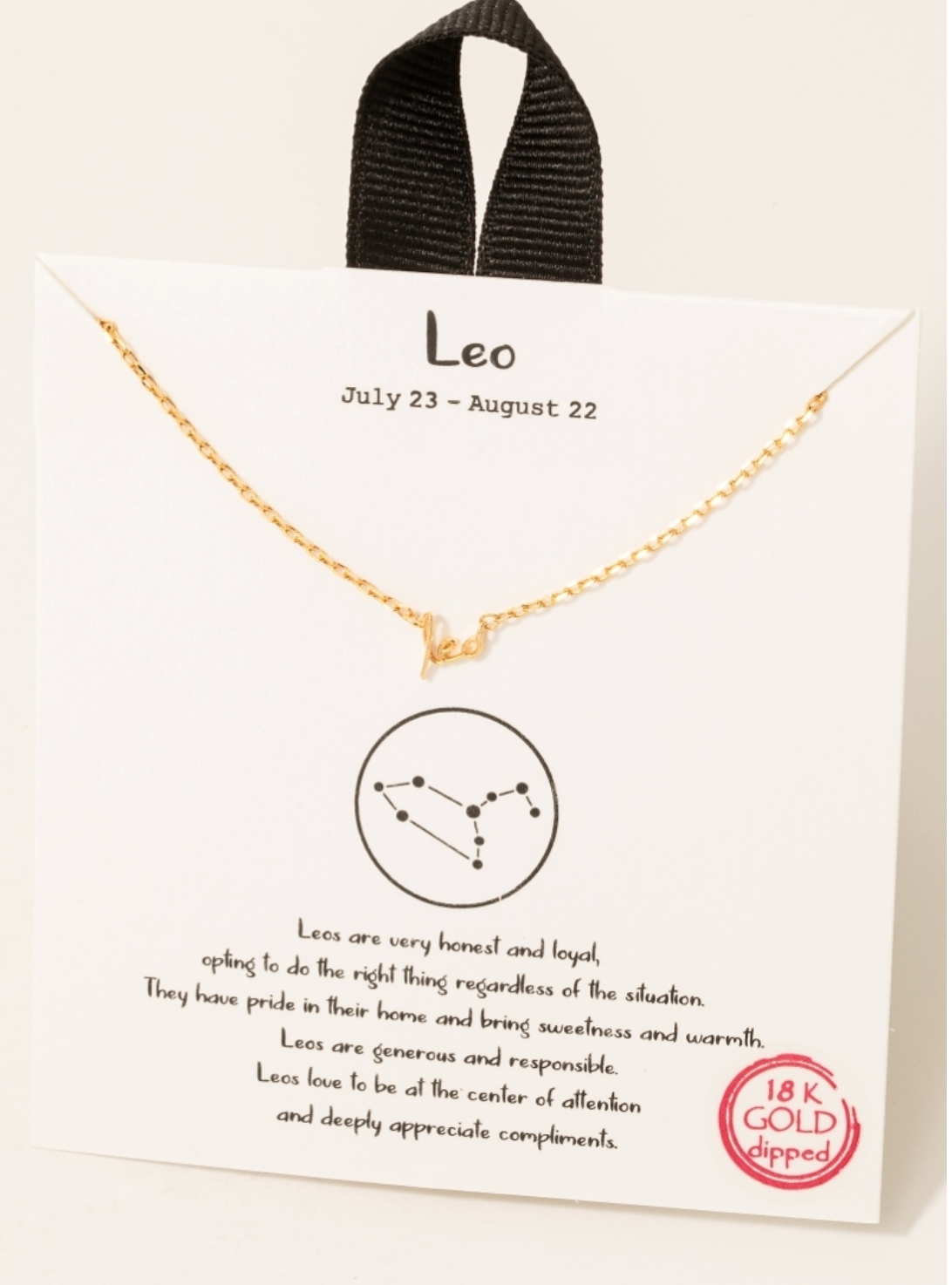 Gold Dipped Zodiac Sign Pendant Necklace