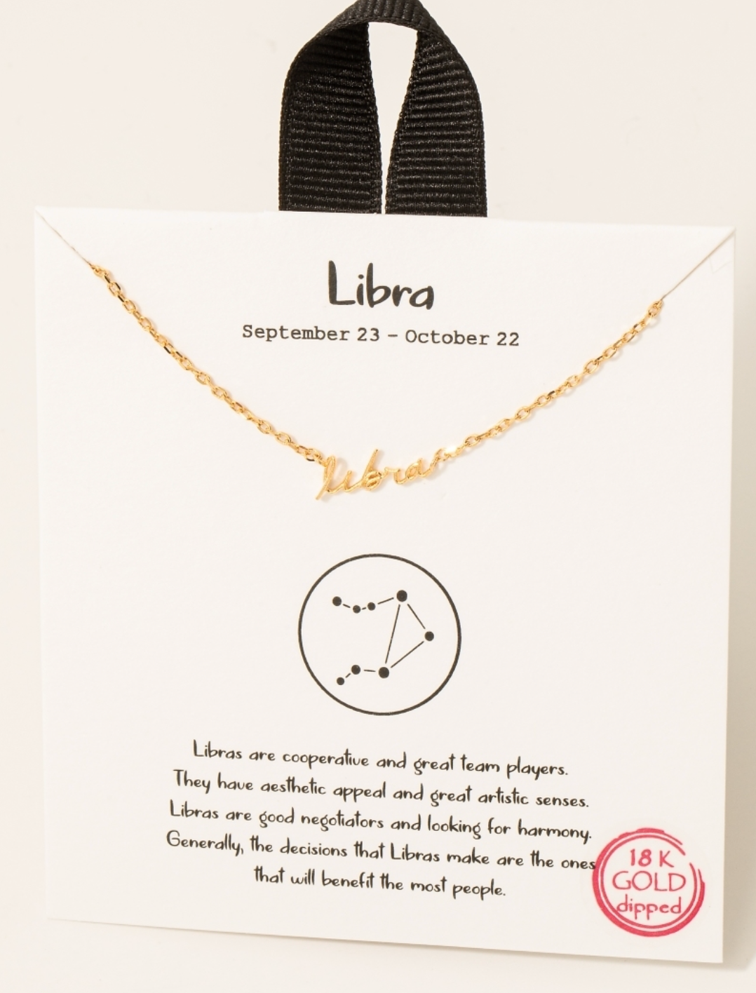 Gold Dipped Zodiac Sign Pendant Necklace