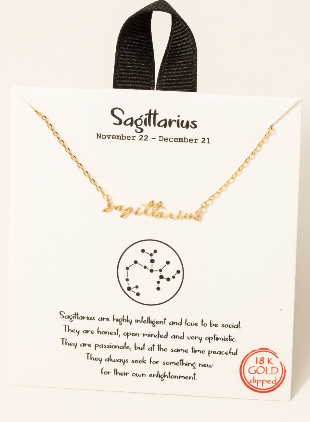 Gold Dipped Zodiac Sign Pendant Necklace