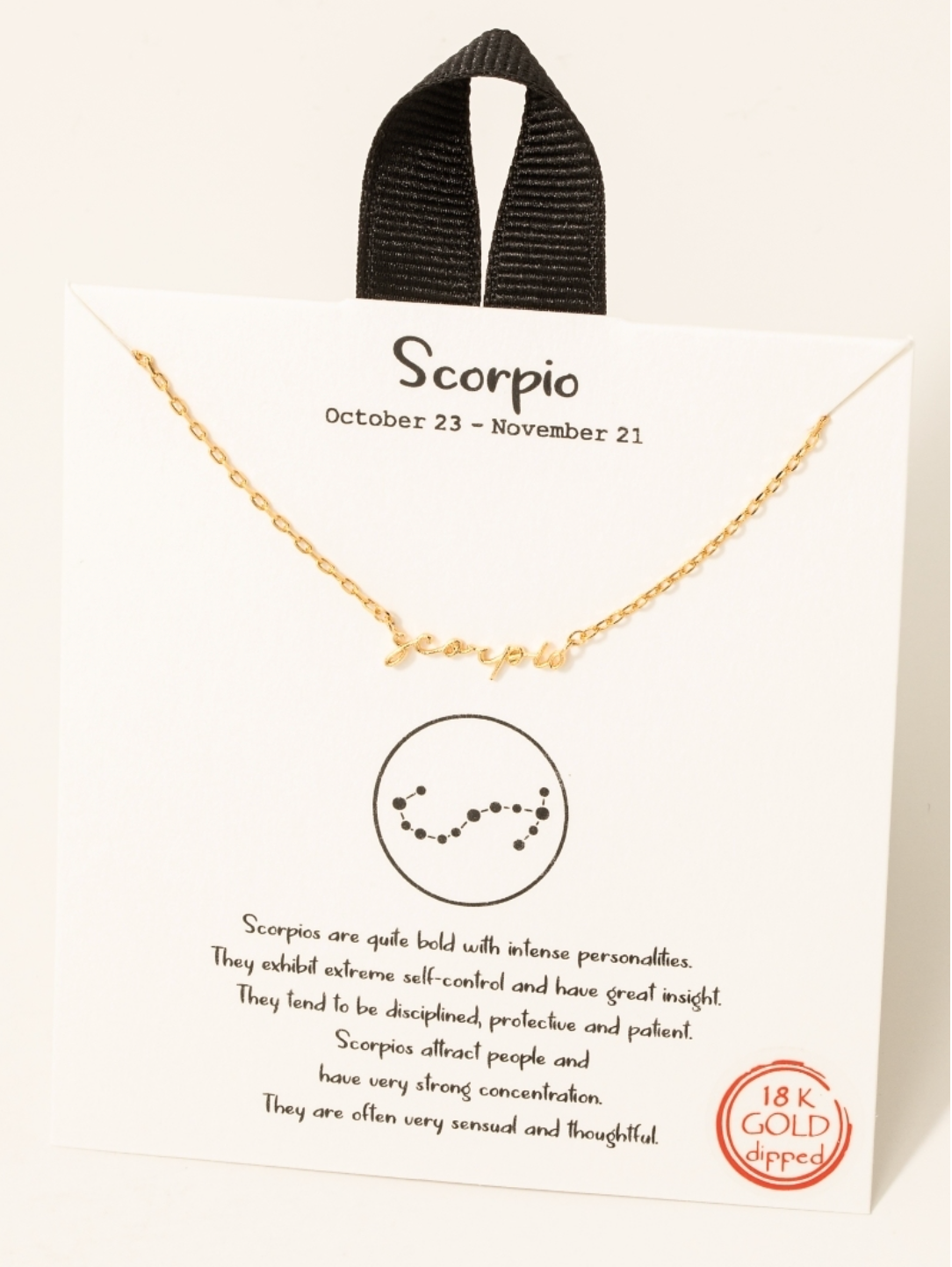 Gold Dipped Zodiac Sign Pendant Necklace