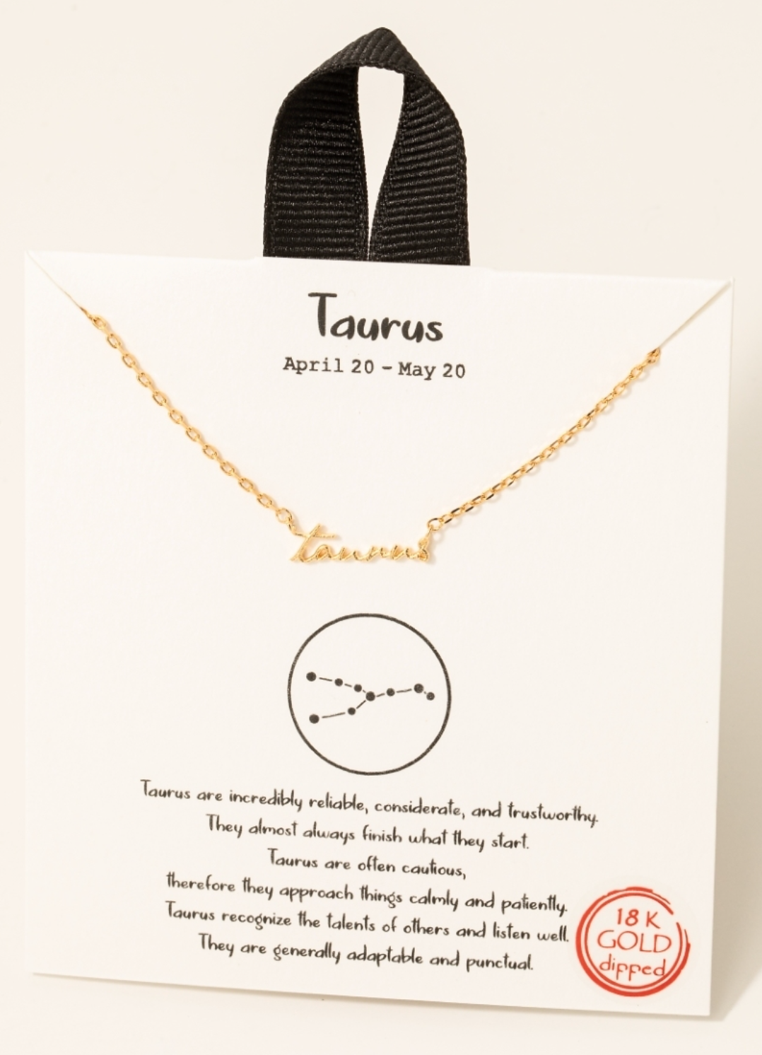 Gold Dipped Zodiac Sign Pendant Necklace