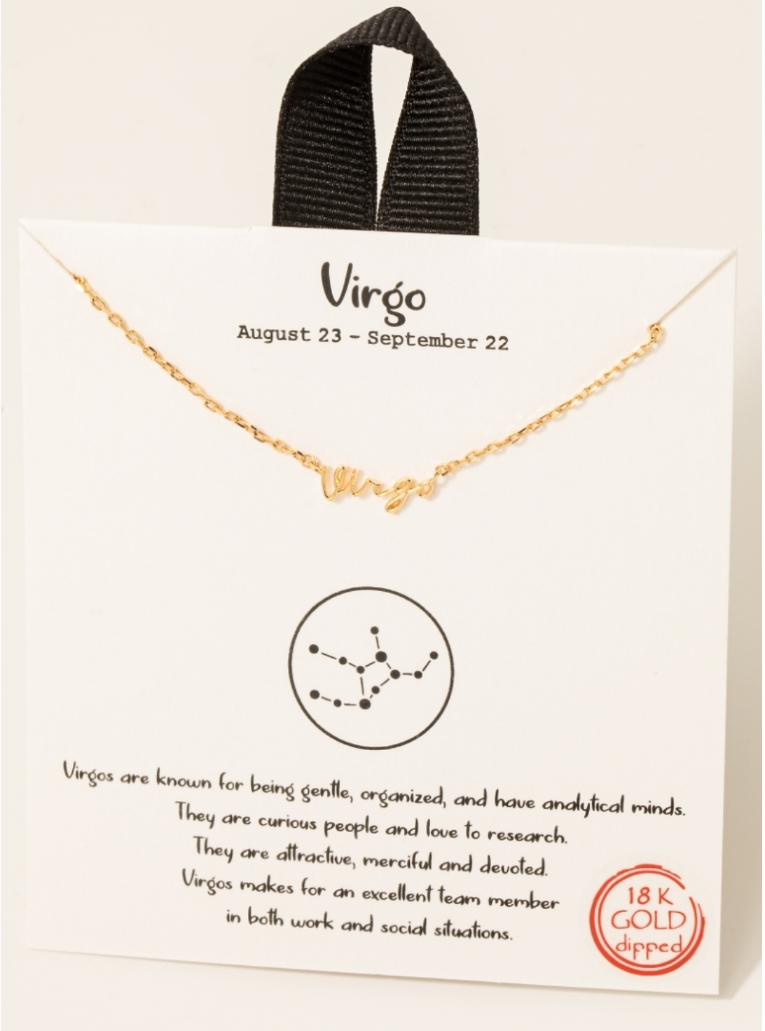 Gold Dipped Zodiac Sign Pendant Necklace