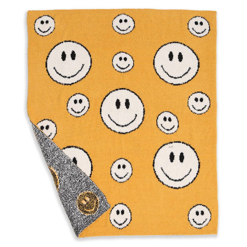 Happy Face Pattern Luxury Soft Throw Blanket