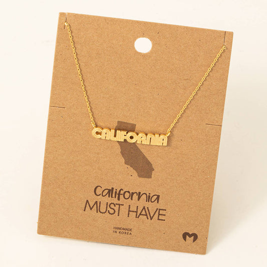 California Print Pendant Necklace