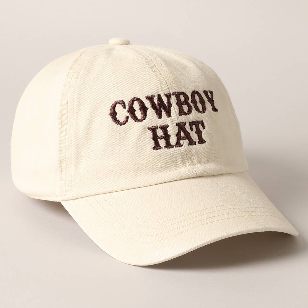 Cowboy Hat Text Embroidered Baseball Cap