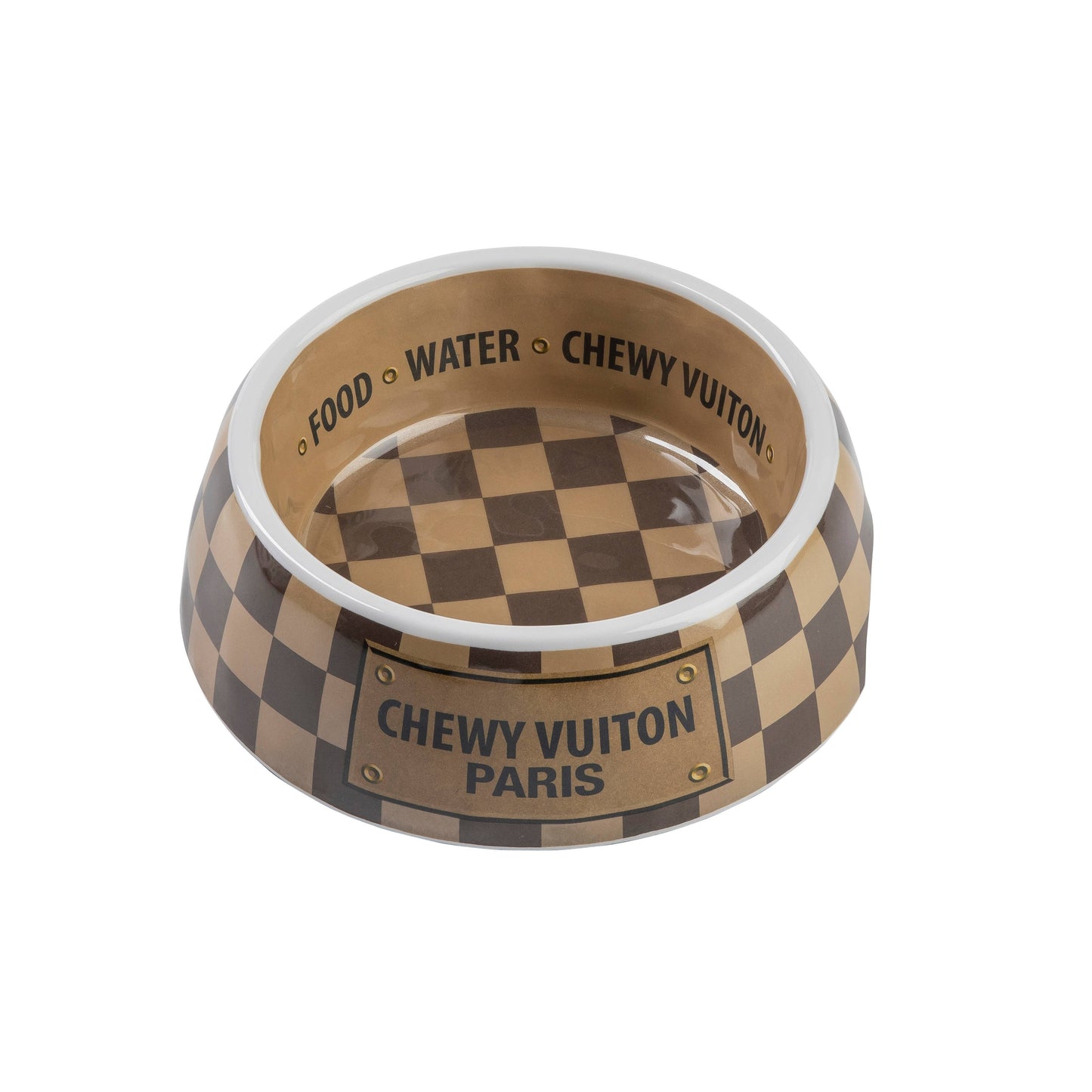 Checker Chewy Vuitton Bowl - 3 Sizes!! Dog Bowls
