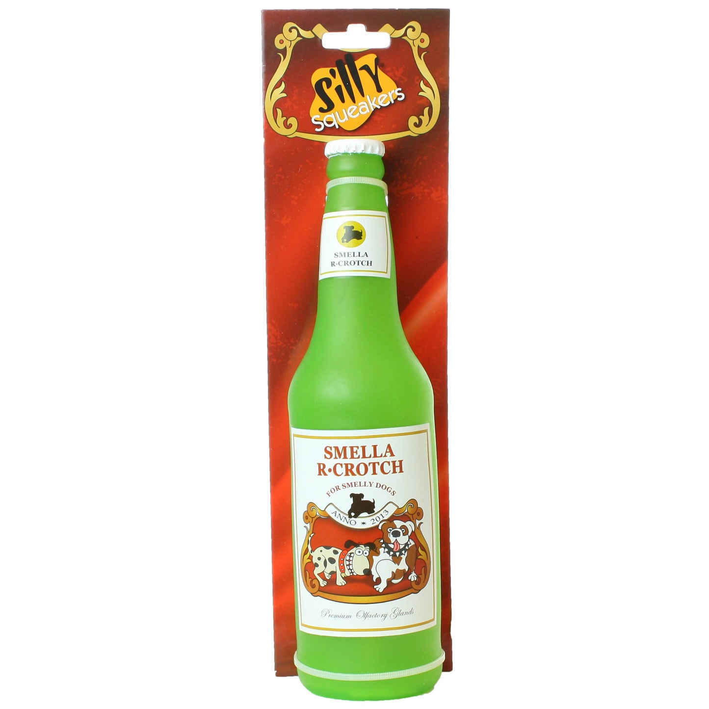 Silly Squeaker Beer Bottle SmellaRCrotch, Squeaky Dog Toy