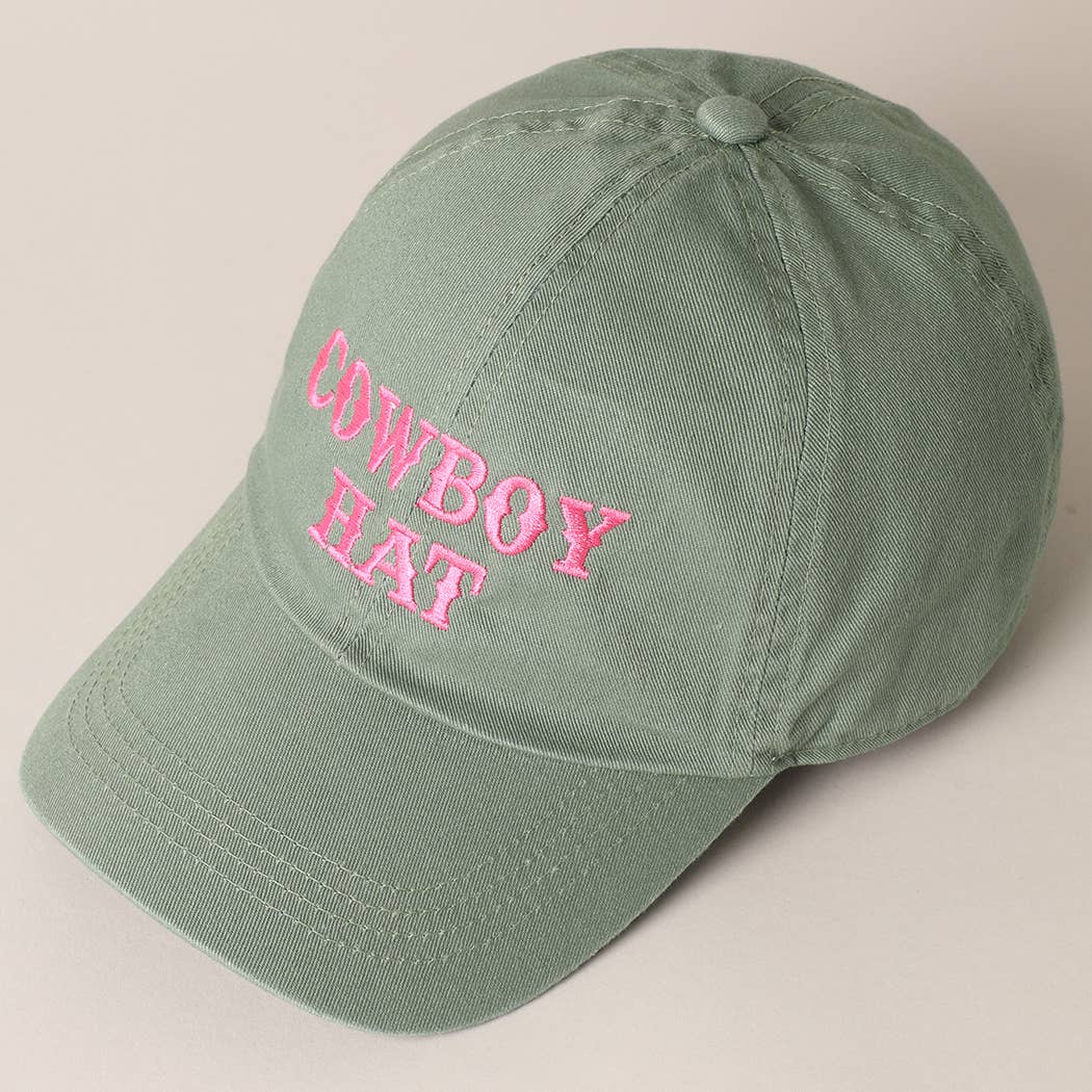 Cowboy Hat Text Embroidered Baseball Cap