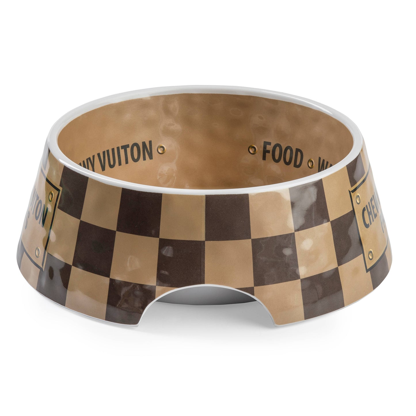 Checker Chewy Vuitton Bowl - 3 Sizes!! Dog Bowls