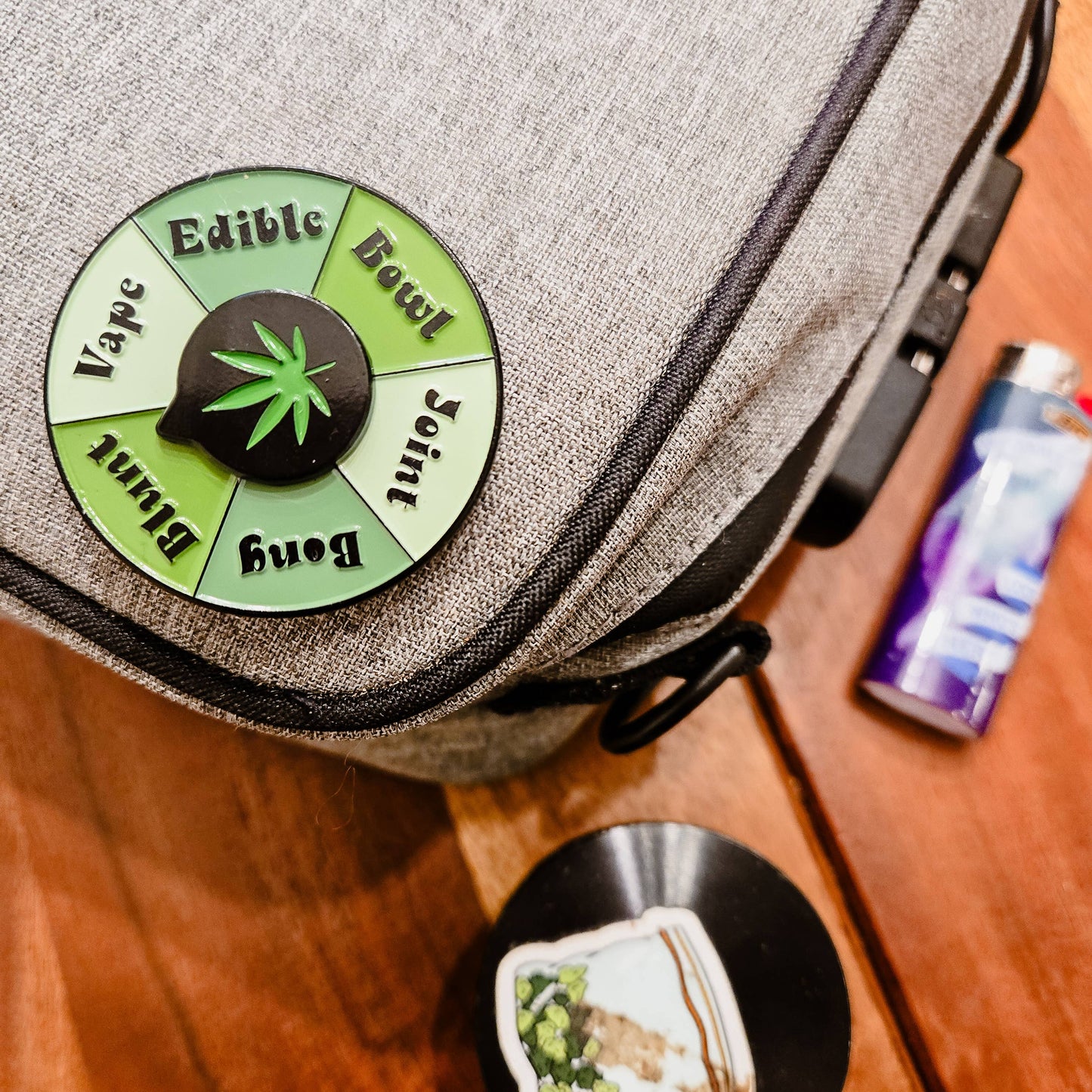 Weed Enamel Pin | 420 Accessory Interactive Spinner Pin
