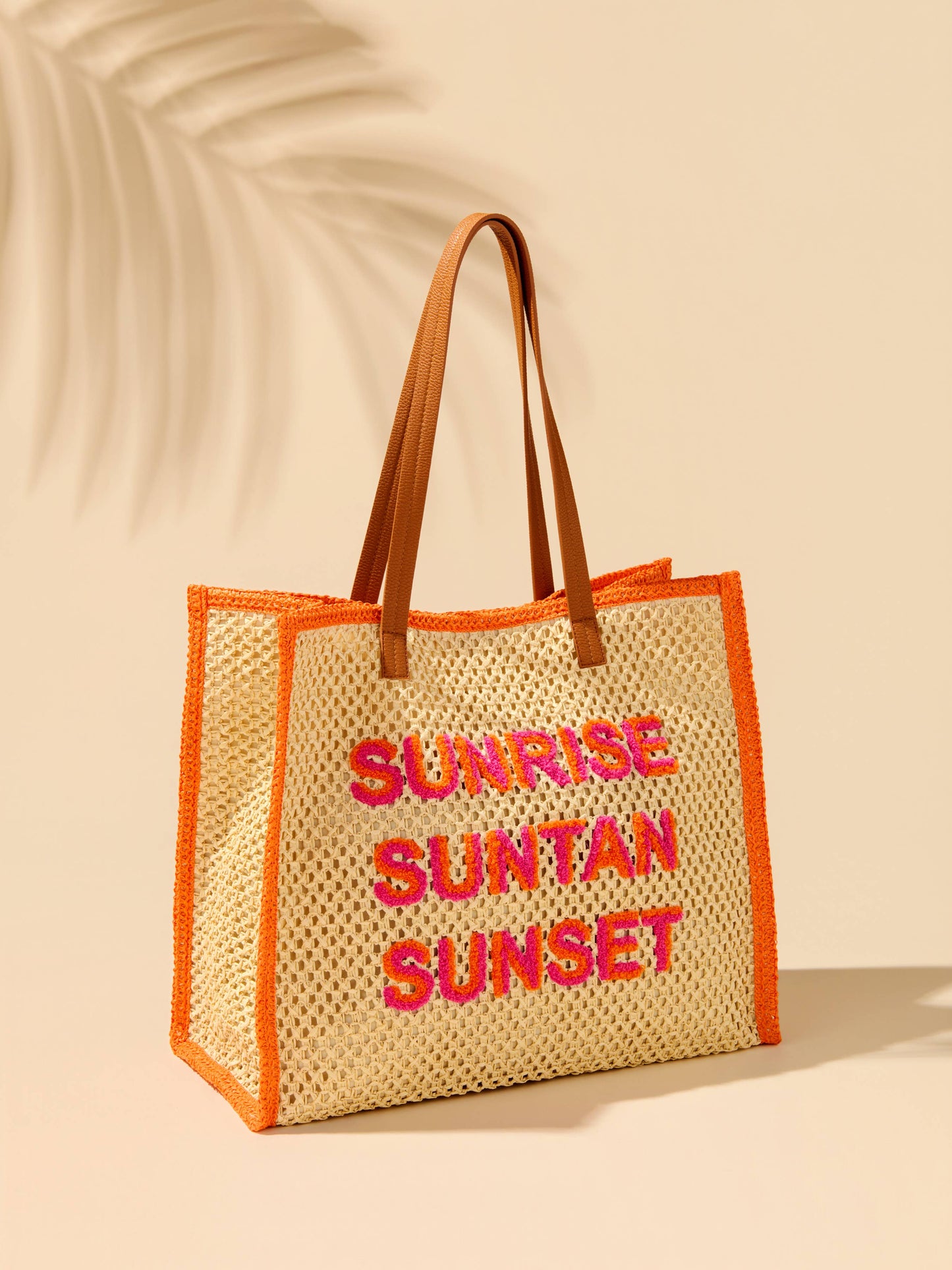 "SUNRISE SUNTAN SUNSET" TOTE,NATURAL