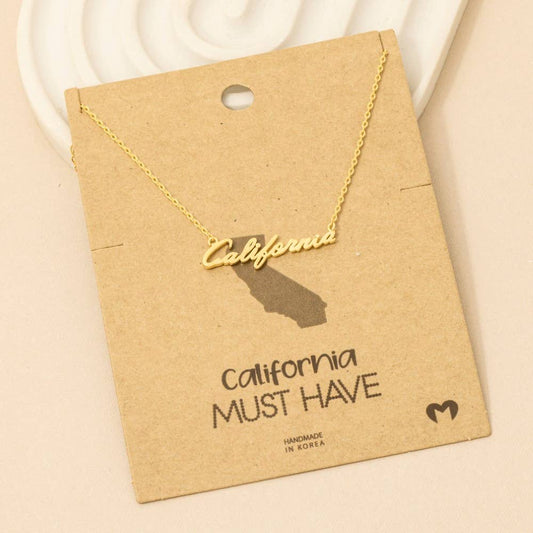 California Handwritten Pendant Necklace